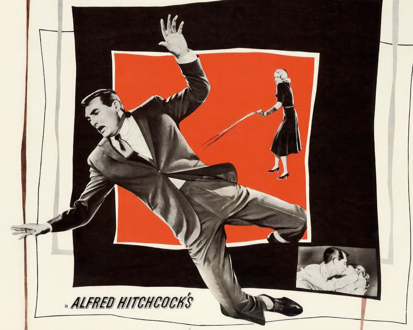 Vintage Movie Poster "North by Northwest" (1958) Alfred Hitchcock - Mabon Gallery