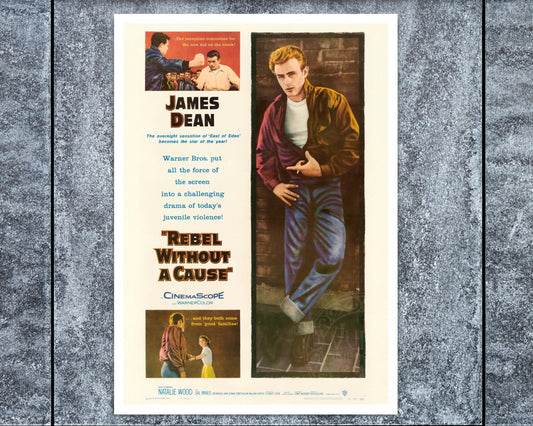 Vintage Movie Poster "Rebel Without a Cause" (c.1955) James Dean, Natalie Wood - Mabon Gallery
