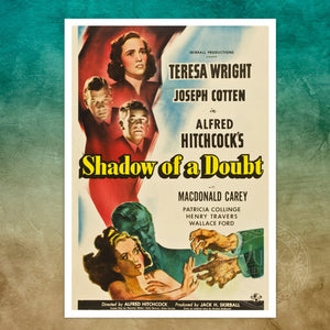 Vintage Movie Poster "Shadow of a Doubt" (1943) Alfred Hitchcock - Mabon Gallery