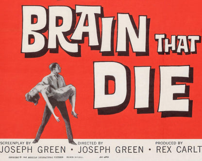 Vintage Movie Poster "The Brain that Wouldn't Die" (1962) - Mabon Gallery