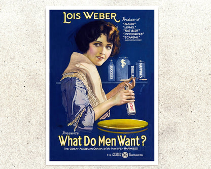 Vintage Movie Poster "What do Men Want?" (1921) - Mabon Gallery