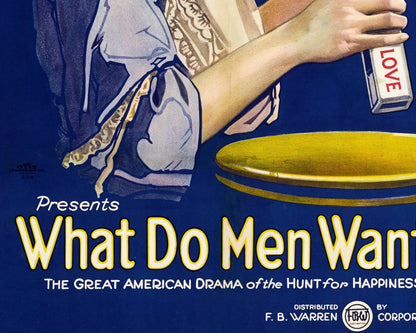 Vintage Movie Poster "What do Men Want?" (1921) - Mabon Gallery