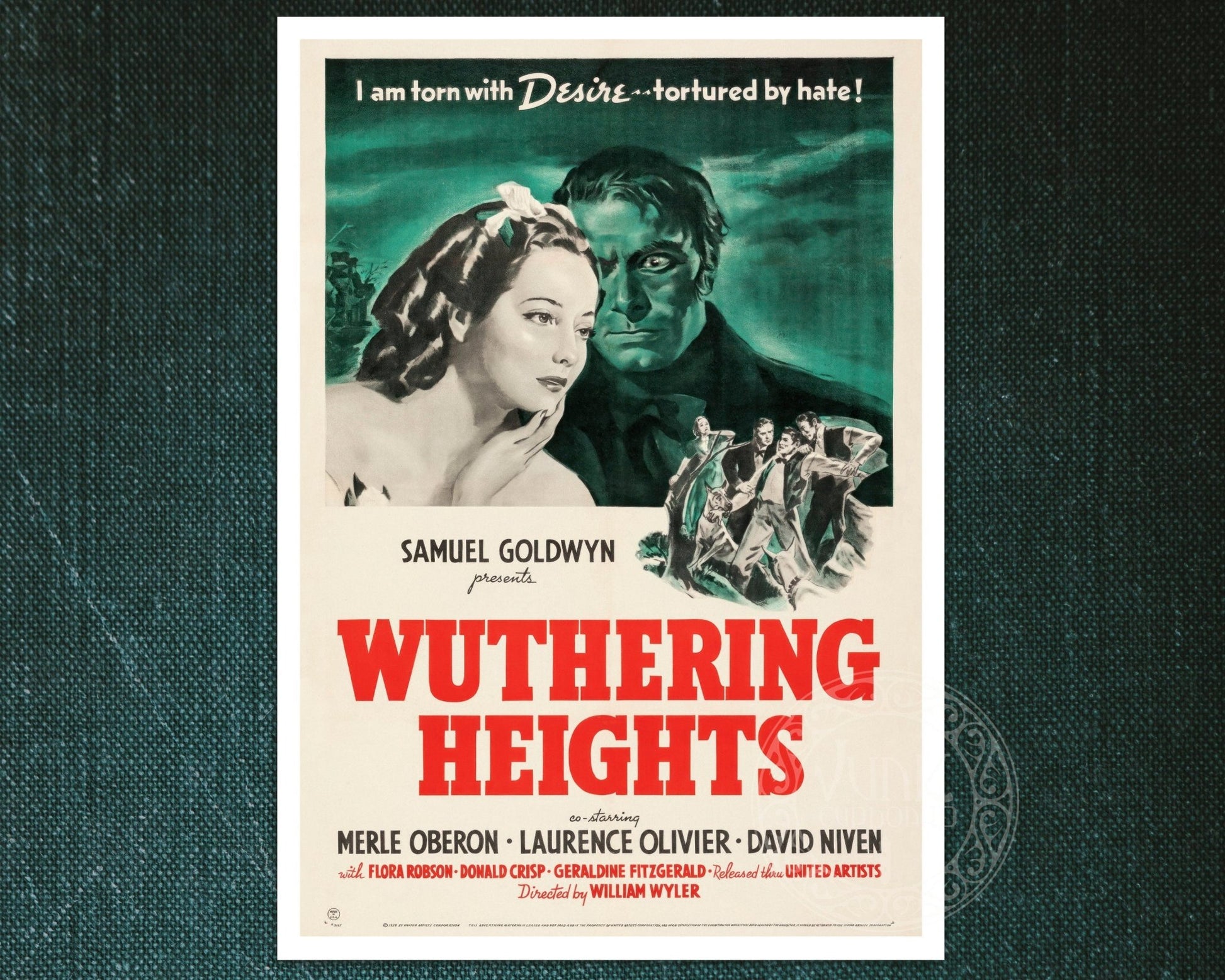 Vintage Movie Poster "Wuthering Heights" (1939) Laurence Olivier - Mabon Gallery