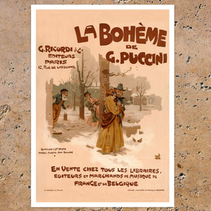 Vintage Opera Poster " La Bohème" (c.1895) Adolfo Hohenstein - Mabon Gallery