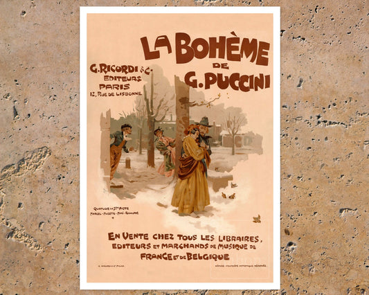 Vintage Opera Poster " La Bohème" (c.1895) Adolfo Hohenstein - Mabon Gallery