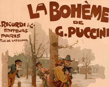 Vintage Opera Poster " La Bohème" (c.1895) Adolfo Hohenstein - Mabon Gallery