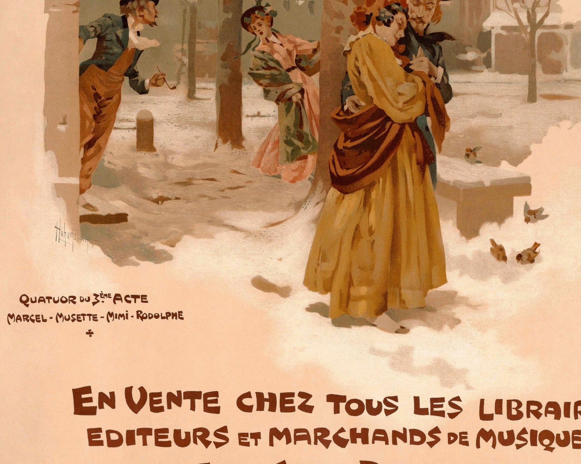 Vintage Opera Poster " La Bohème" (c.1895) Adolfo Hohenstein - Mabon Gallery
