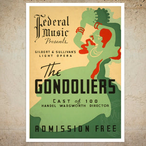 Vintage Opera Poster "The Gondoliers" (c.1936) Gilbert & Sullivan - Mabon Gallery