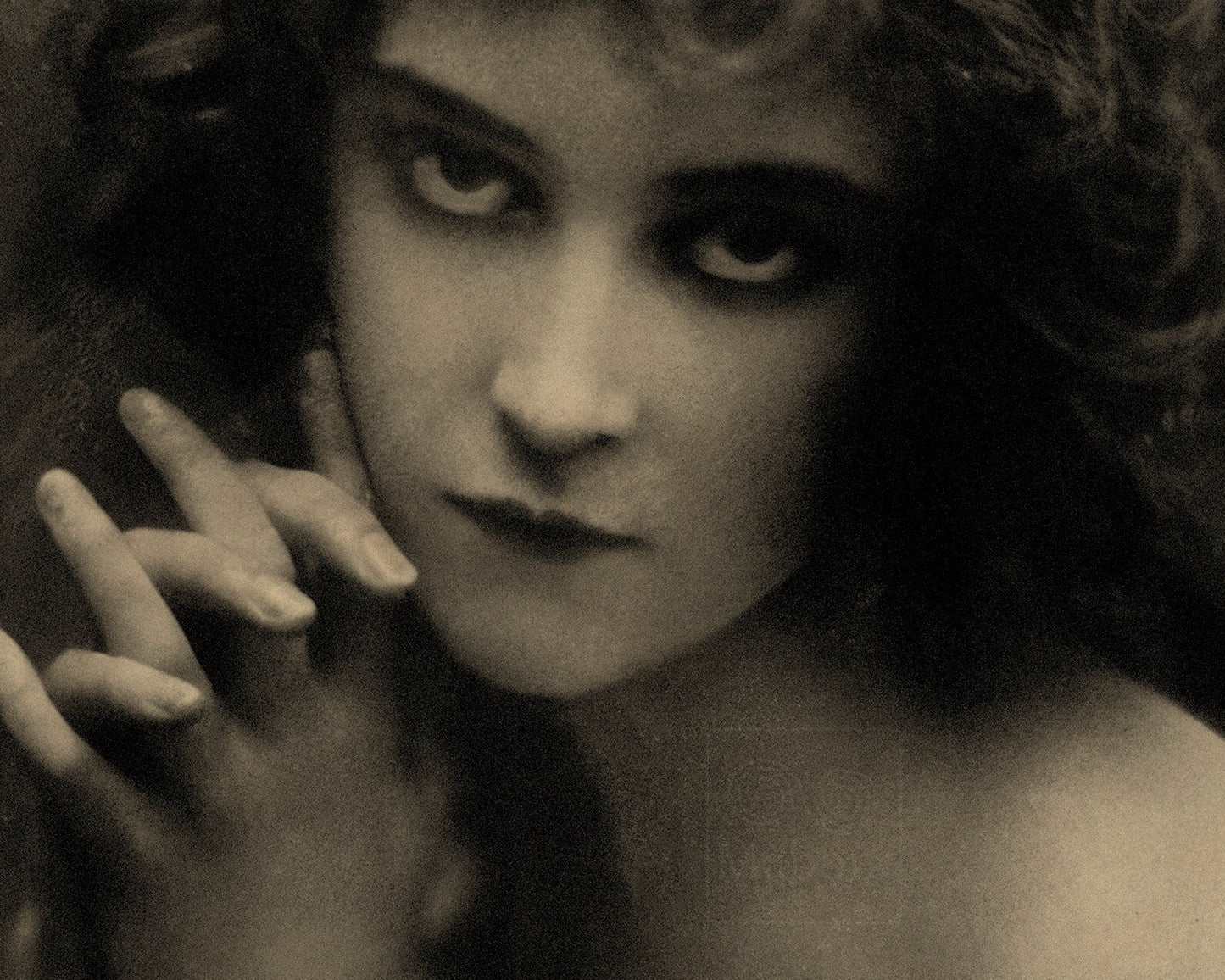 Vintage Photo Postcard "Nocturnes" (c.1900) Glamourous Gothic Vamp Scene - Mabon Gallery