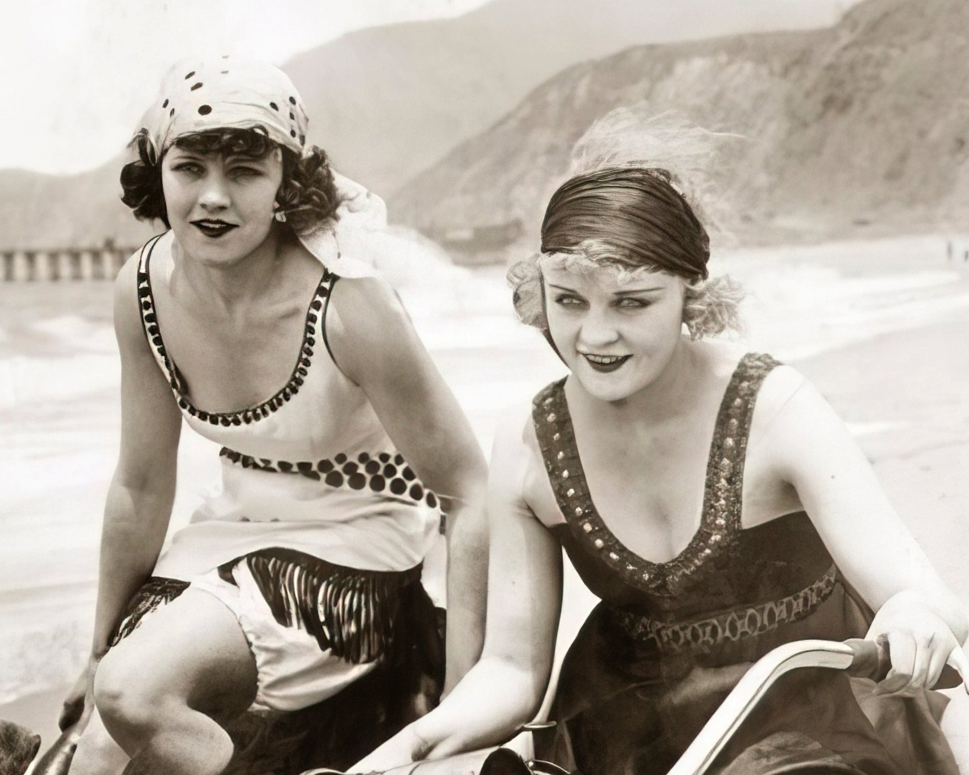 Vintage Photograph "Let's Ride" (c.1918) Marie Prevost & Phyllis Haver - Mabon Gallery