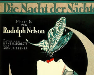 Vintage Sheet Music Cover "Die Nacht der Nächte" (c.1925) Art Deco - Mabon Gallery