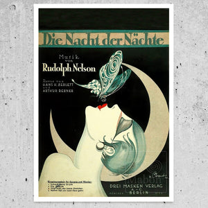 Vintage Sheet Music Cover "Die Nacht der Nächte" (c.1925) Art Deco - Mabon Gallery