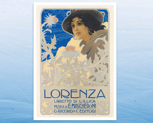Vintage Sheet Music Cover "Lorenza Libretto" (c.1899) - Mabon Gallery