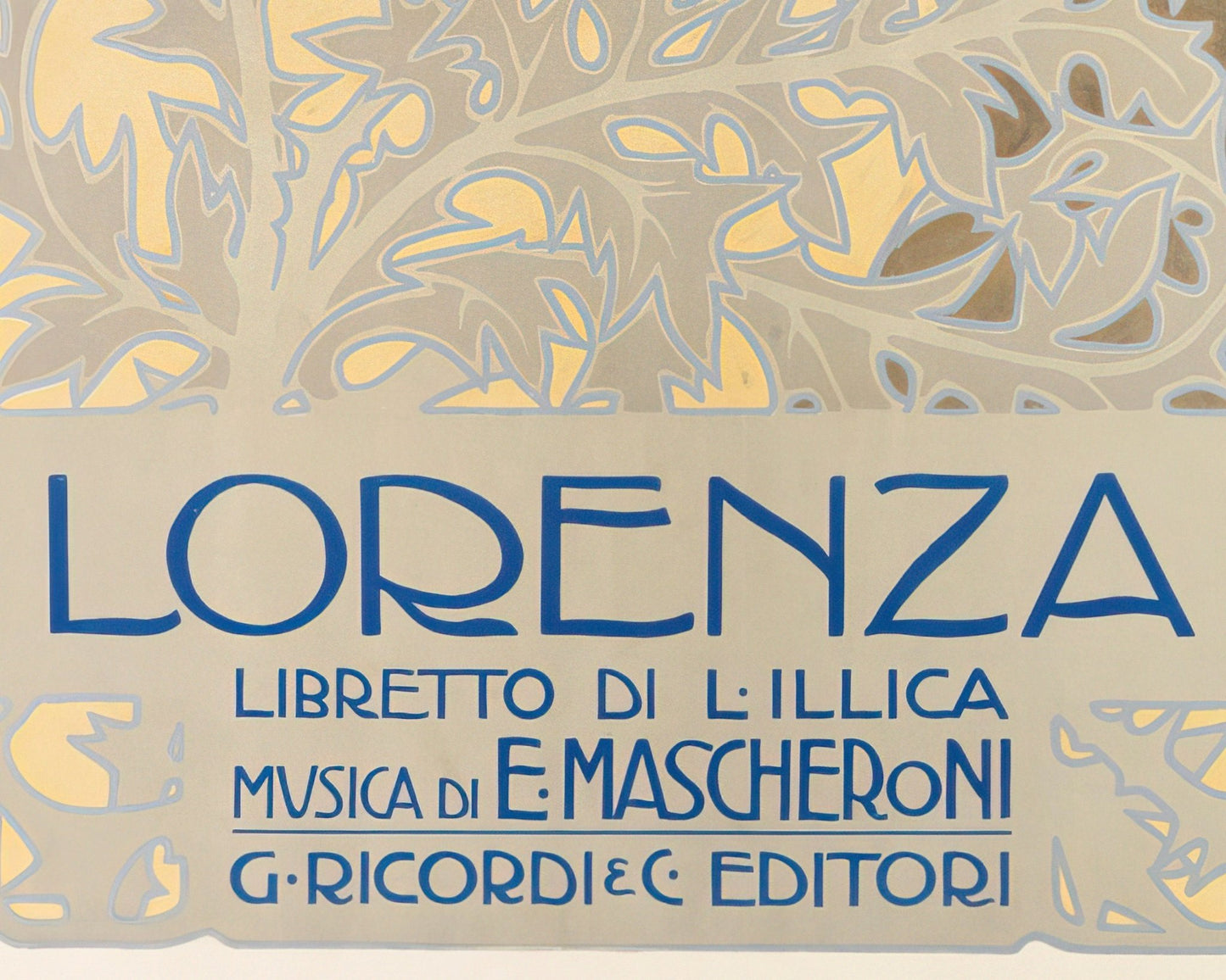 Vintage Sheet Music Cover "Lorenza Libretto" (c.1899) - Mabon Gallery