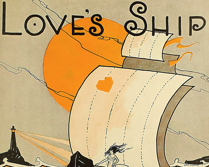 Vintage Sheet Music Cover "Loves Ship" (c.1920) - Mabon Gallery