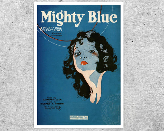 Vintage Sheet Music Cover "Mighty Blue" (c.1925) - Mabon Gallery