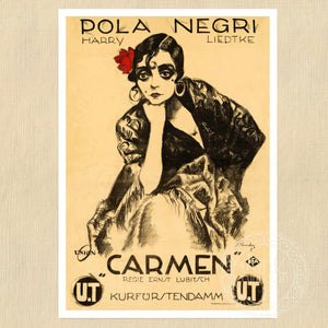 Vintage Silent Film Poster "Carmen" (1918) Pola Negri - Mabon Gallery