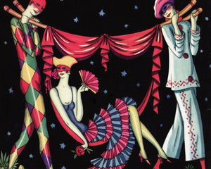 Vintage Vanity Fair Magazine Cover "Harlequin, Pierrot & Columbine: January 1926" S.W Reynolds - Mabon Gallery