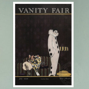 Vintage Vanity Fair Magazine Cover "Pierrot, Harlequin and Columbine, July 1920" - Mabon Gallery