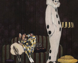 Vintage Vanity Fair Magazine Cover "Pierrot, Harlequin and Columbine, July 1920" - Mabon Gallery