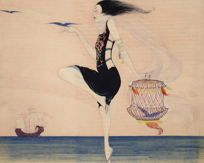 Vintage Vanity Fair Magazine Cover "The Sea - July 1916" Rita Senger - Mabon Gallery