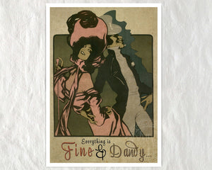 Vintage Victorian - Style Poster "Fine & Dandy" adapted from original artwork by Josef Rudolf Witzel (c.1910) - Mabon Gallery