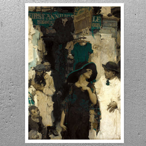 Walt Louderback "Third Avenue, Lower East Side" (c.1922) - Mabon Gallery