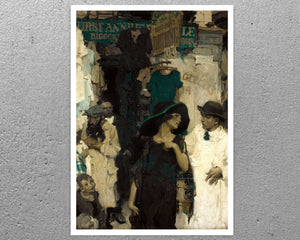 Walt Louderback "Third Avenue, Lower East Side" (c.1922) - Mabon Gallery