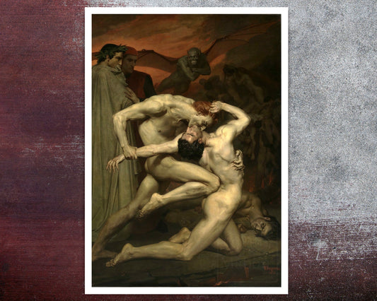 William - Adolphe Bouguereau "Dante and Virgil in Hell" (c.1850) - Mabon Gallery
