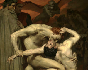 William - Adolphe Bouguereau "Dante and Virgil in Hell" (c.1850) - Mabon Gallery