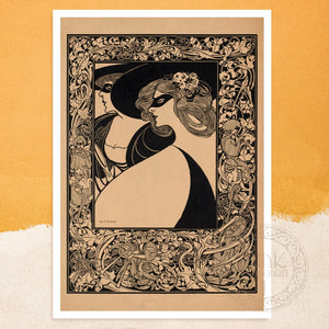 William Bradley "Two Masked Women" (c.1900) - Mabon Gallery