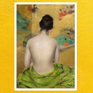 William Merritt Chase "Study of Flesh Color and Gold" (c.1888) - Mabon Gallery