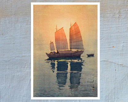 Yoshida Hiroshi "Sailboats, Morning" (c.1926) - Mabon Gallery